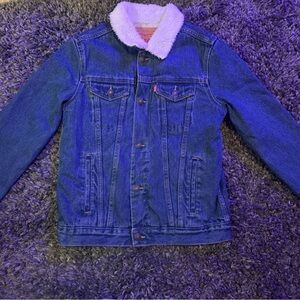 Levi's Blue Denim Jacket with White Collar